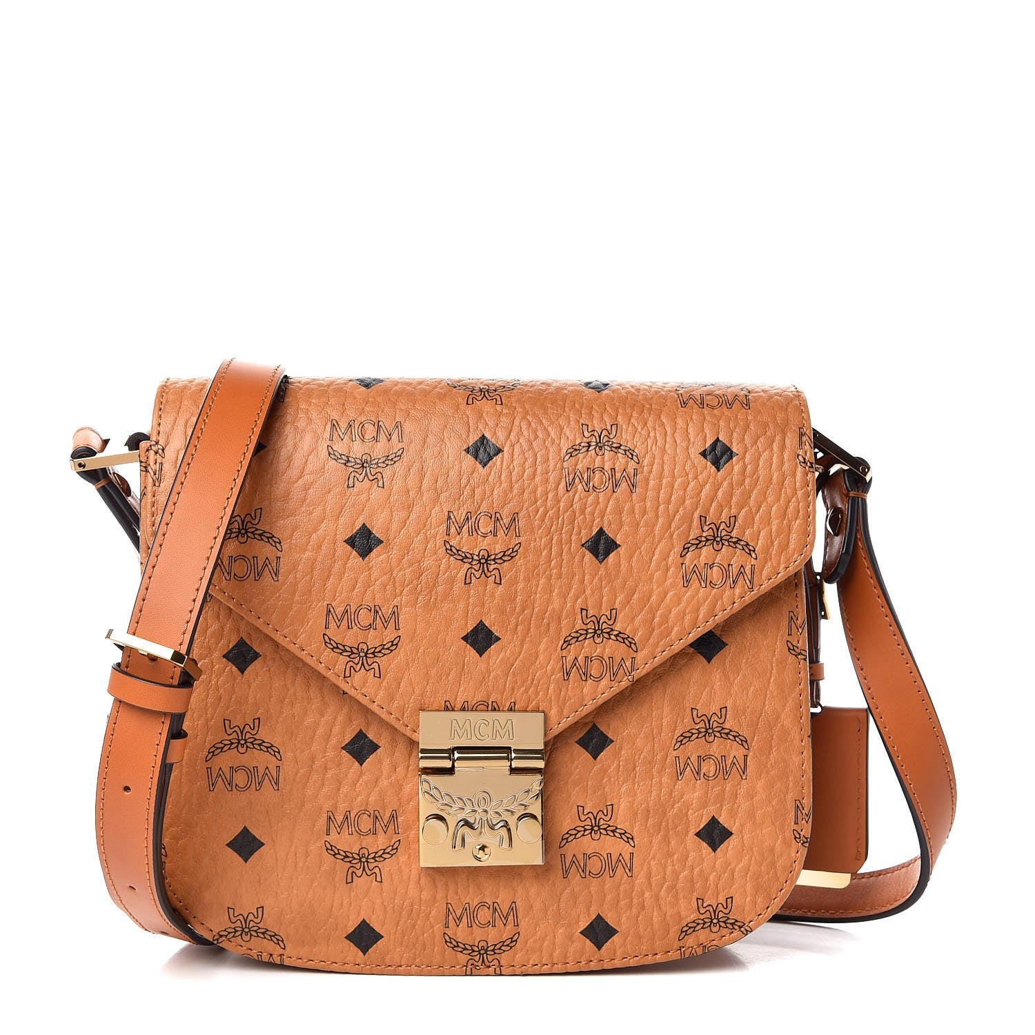 MCM Visetos Patricia Crossbody Bag Cognac 1 of 7