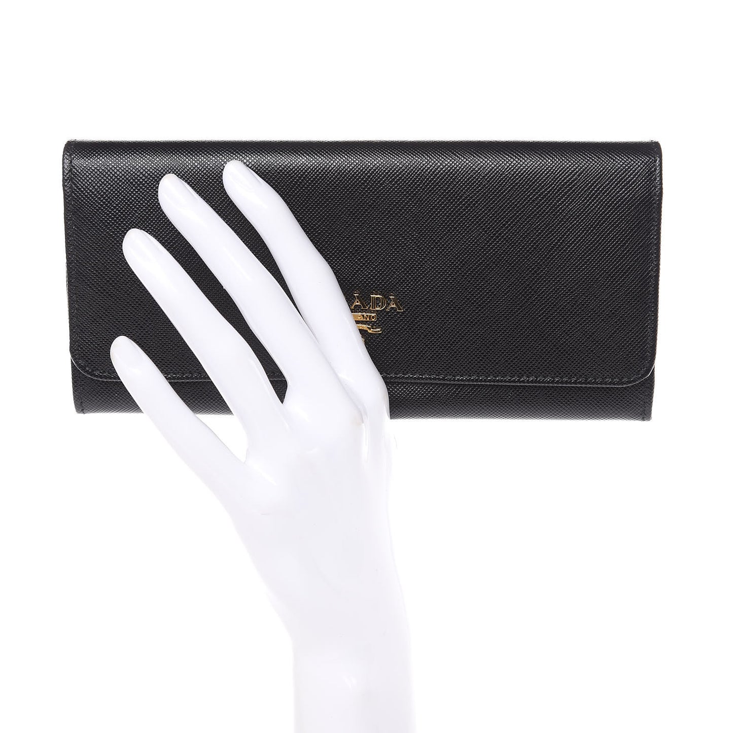 Saffiano Colour Continental Flap Wallet Black