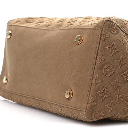 Louis Vuitton Denim Monogram Stone Speedy Bandouliere 35 Caramel 9 of 13