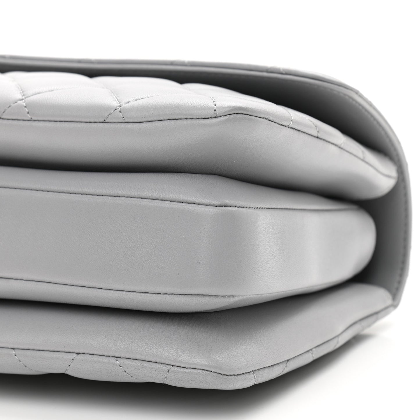 Lambskin Quilted Small Trendy CC Flap Dual Handle Bag Grey
