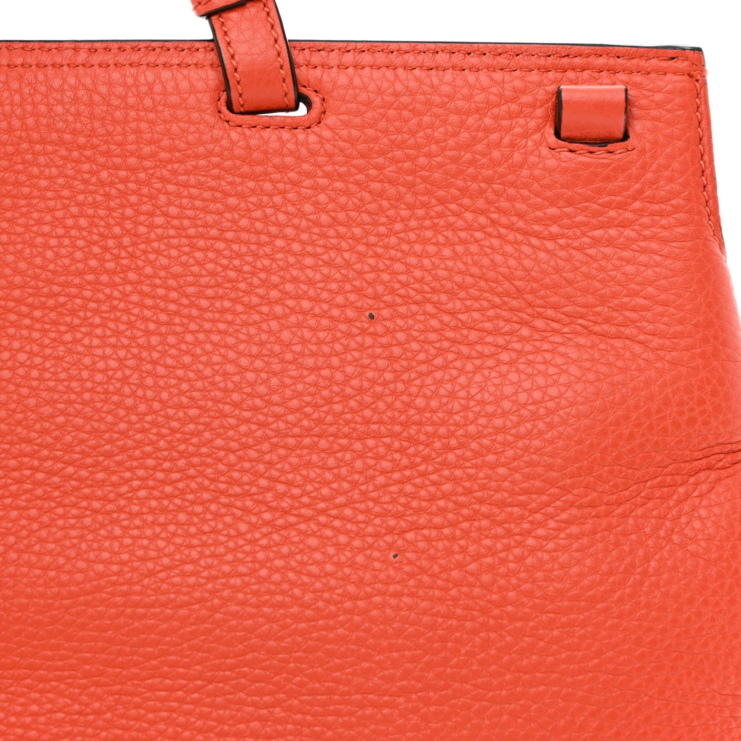 Cellarius Calfskin Large Bamboo Daily Top Handle Bag New Dark Orange