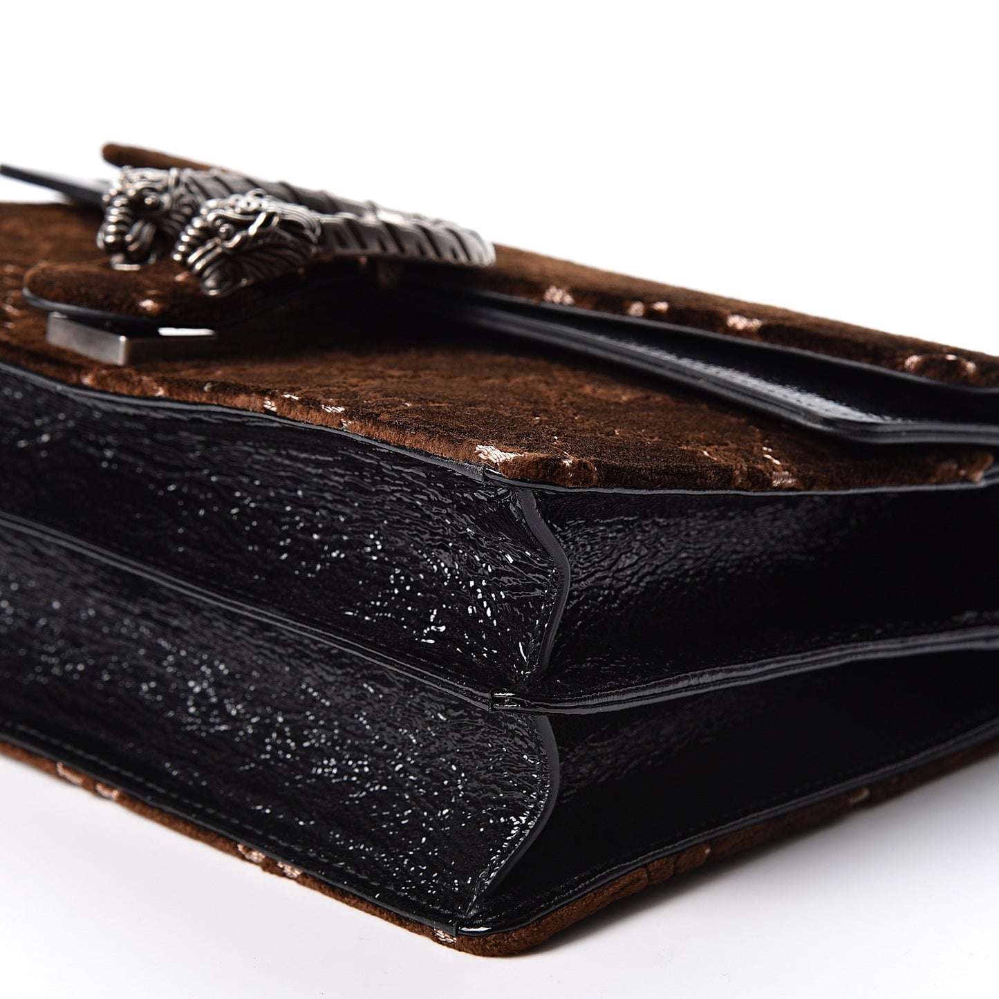 Velvet Skipper GG Monogram Small Dionysus Shoulder Bag Brown Black