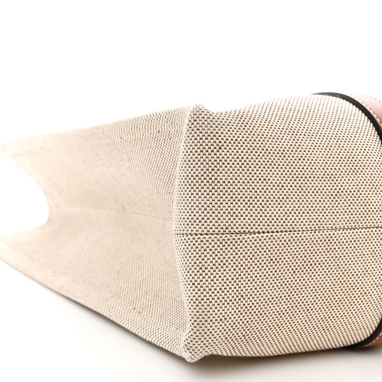 Cotton Calfskin Medium Woody Ribbon Tote White Brown