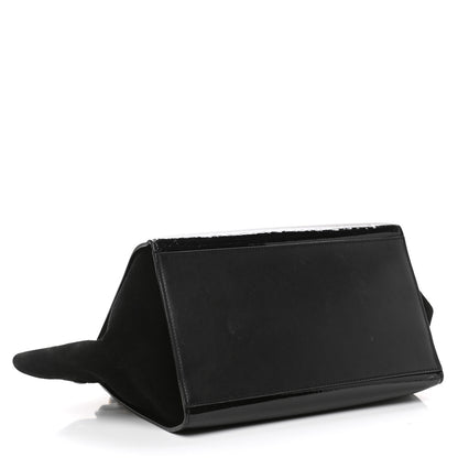 Celine Patent Suede Medium Trapeze Black 4 of 12