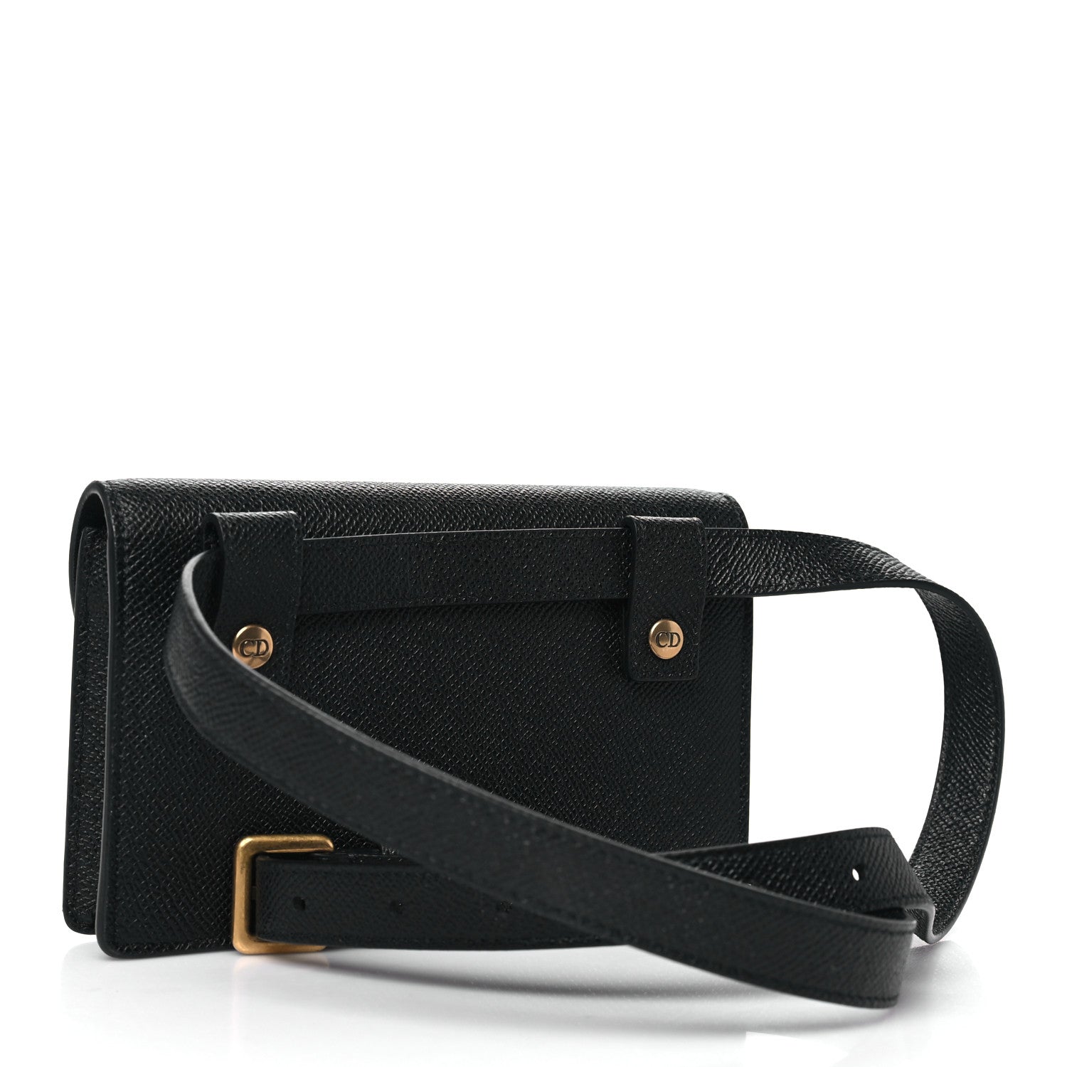 Christian Dior Grained Calfskin Saddle Belt Bag Black Black 3 of 10