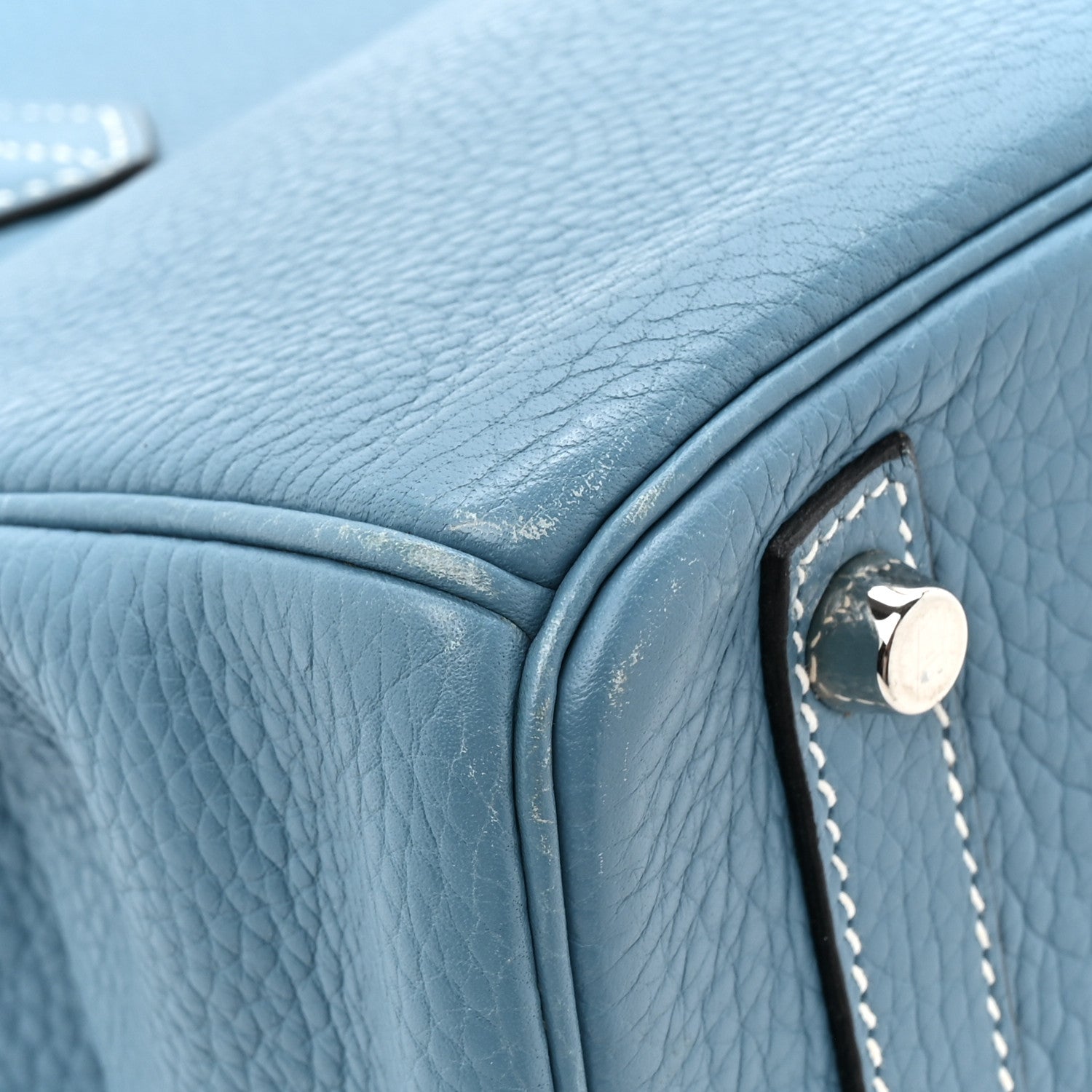 Hermes Taurillon Clemence Birkin 30 Blue Jean 12 of 17