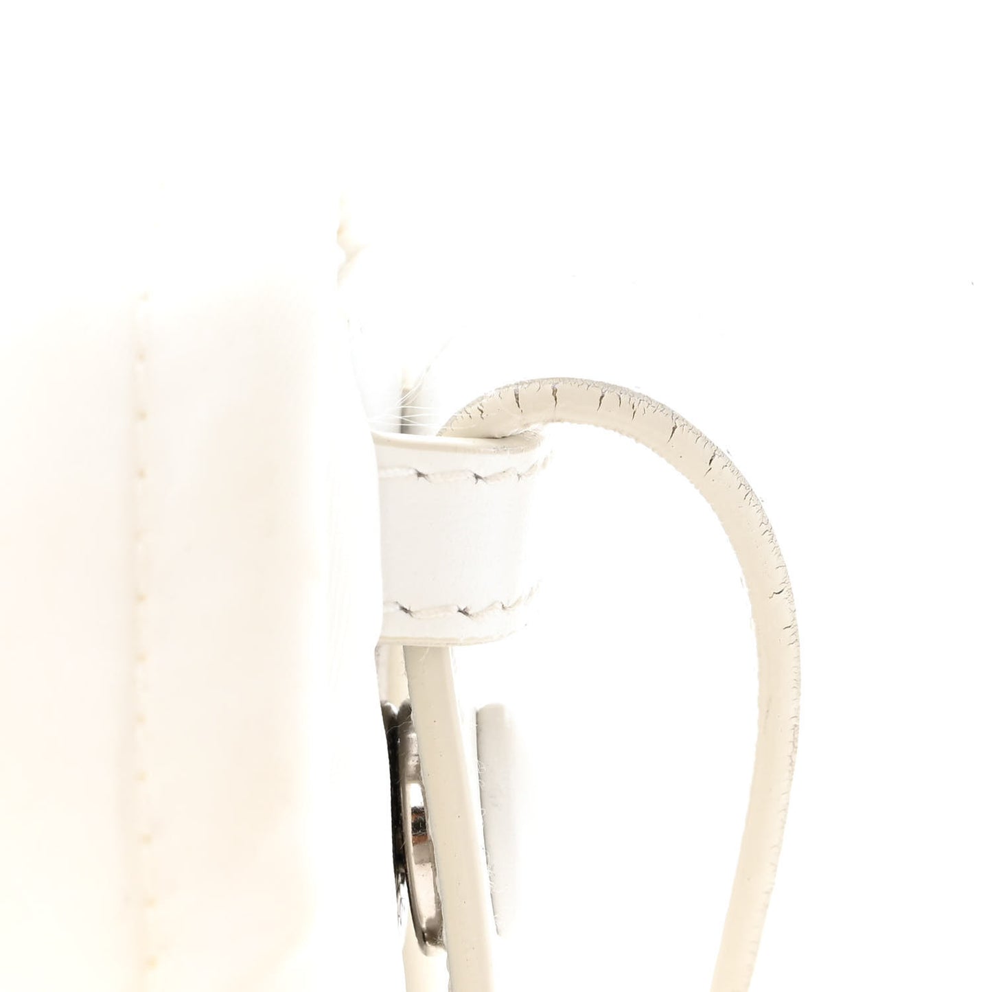 Re-Nylon Vitello Padded Small Flap Shoulder Bag White