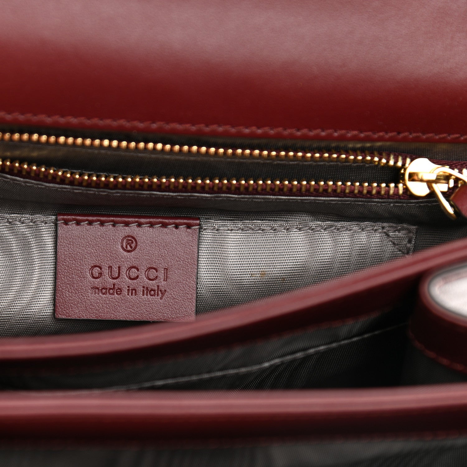 Gucci Smooth Calfskin Small Zumi Shoulder Bag Vintage Bordeaux 6 of 11