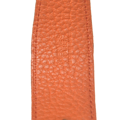 Hermes Box Togo 32mm Belt Strap 85 Chocolate Orange 3 of 10