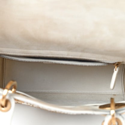 Christian Dior Smooth Calfskin Embroidered The Moon in My Eyes Medium Lady Dior White 5 of 13