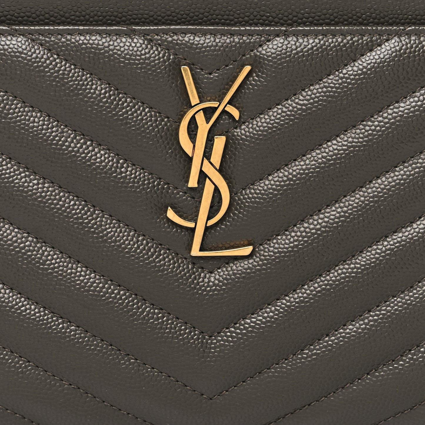 Grain De Poudre Chevron Monogram Large Bill Pouch Fog