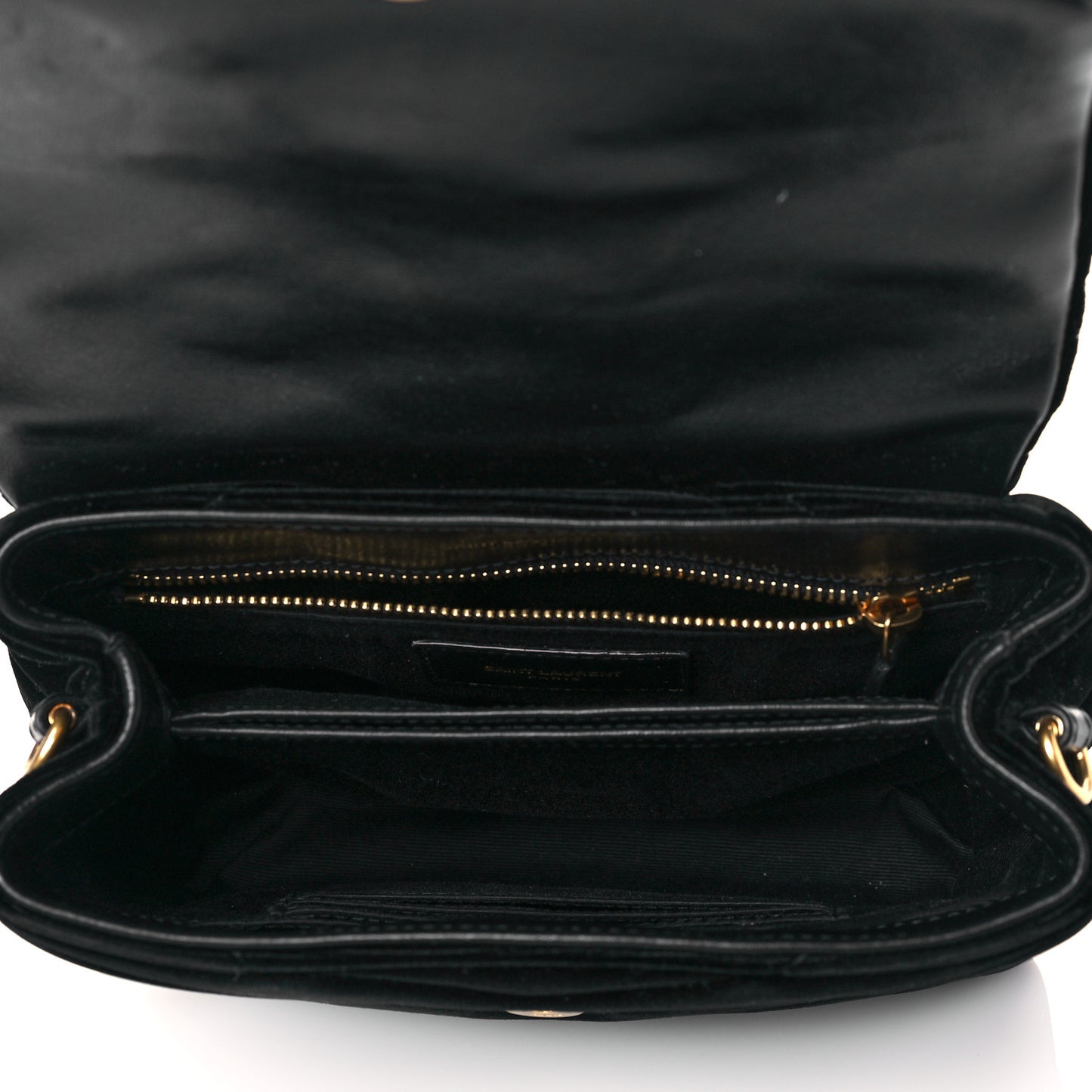 Velvet Y Quilted Monogram Toy Loulou Chain Satchel French Black
