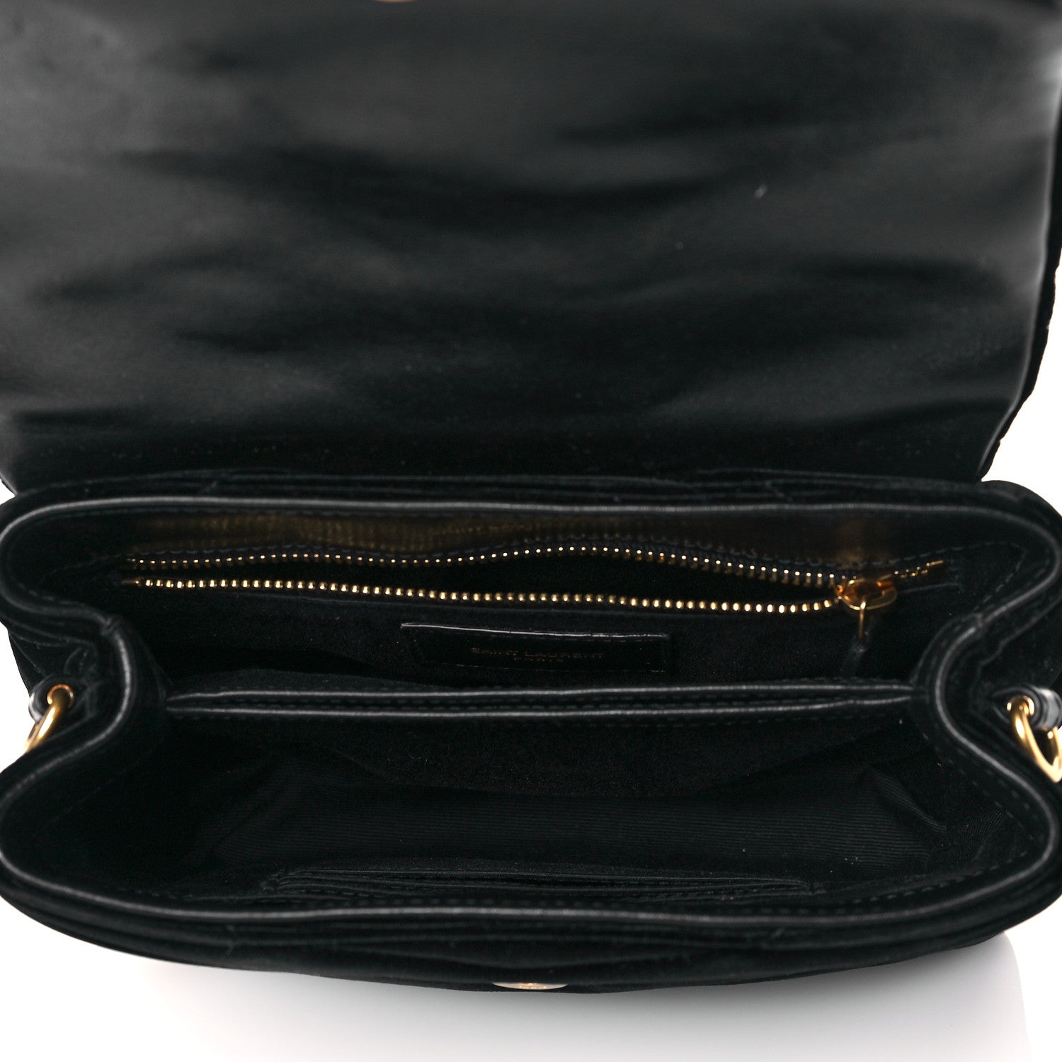 Saint Laurent Velvet Y Quilted Monogram Toy Loulou Chain Satchel French Black 5 of 10