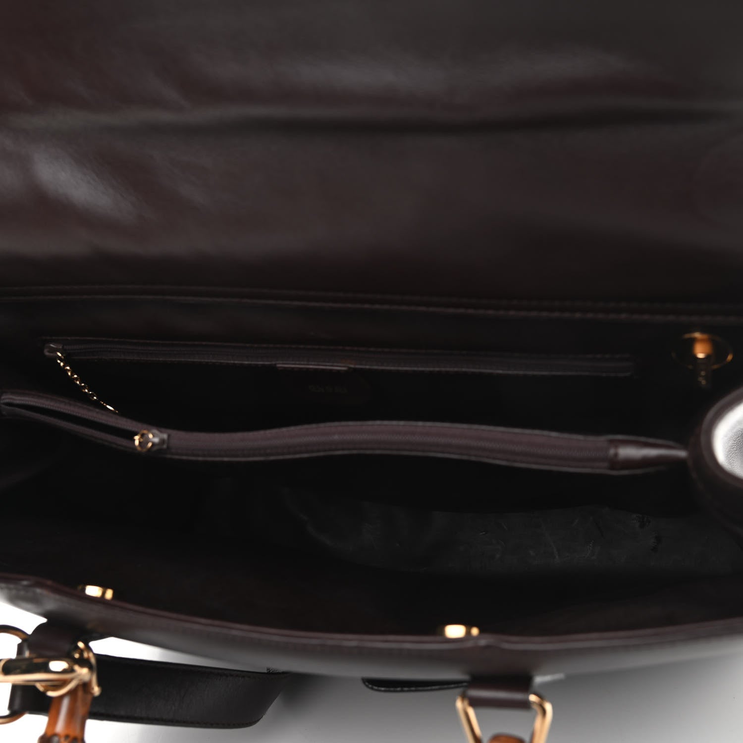 Gucci Calfskin Bamboo Tote Burgundy 5 of 13