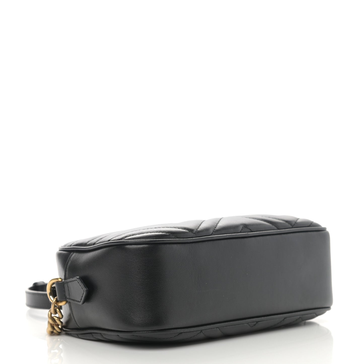 Calfskin Matelasse Small GG Marmont Chain Shoulder Bag Black