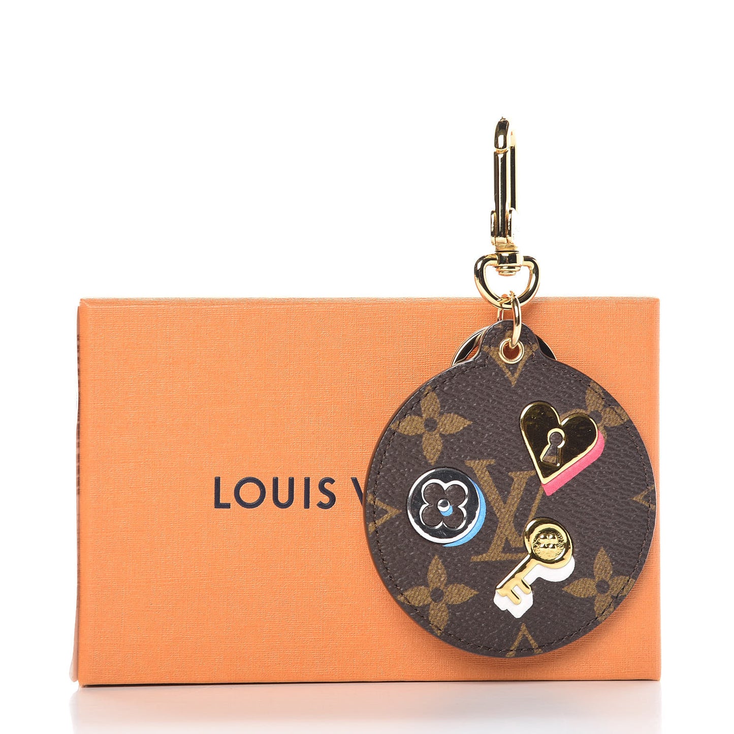 Monogram Love Lock Bag Charm Key Holder