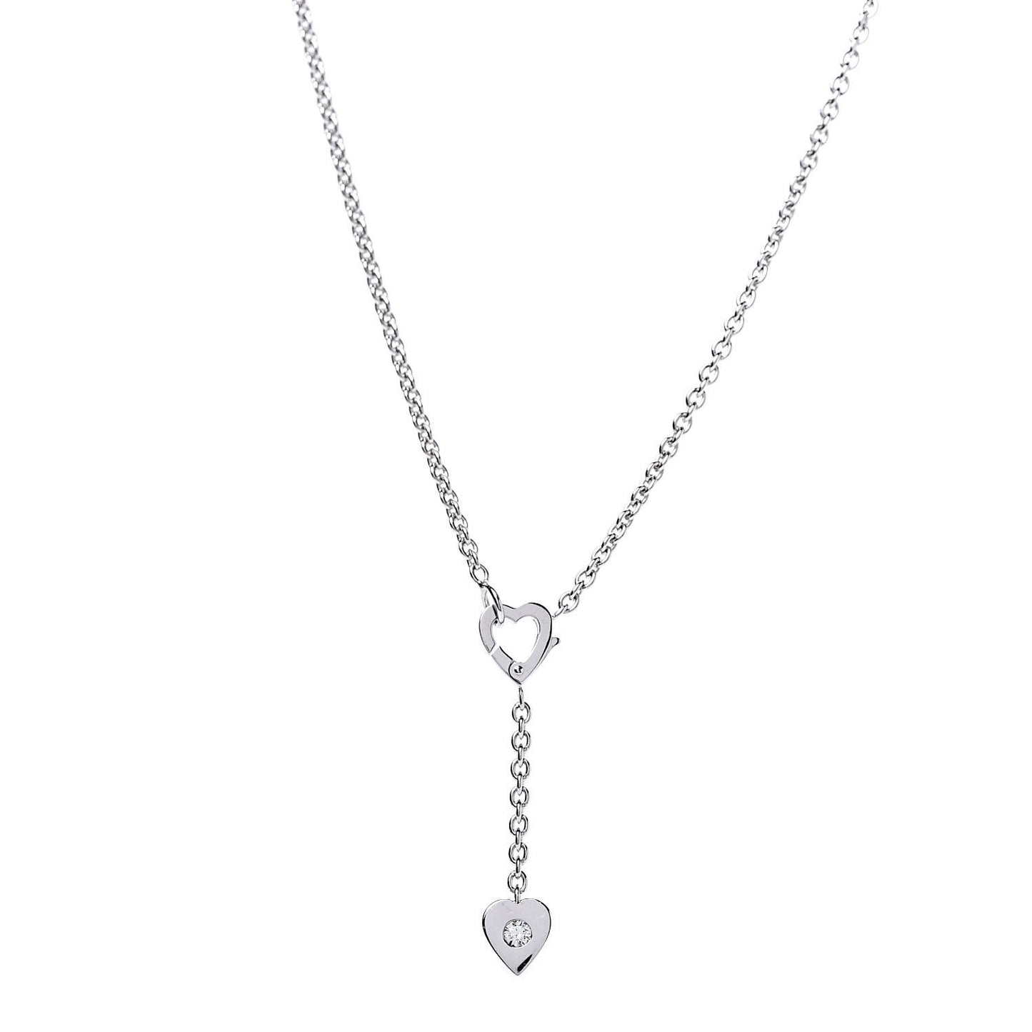 18K White Gold Diamond Mon Amour Lariat Necklace