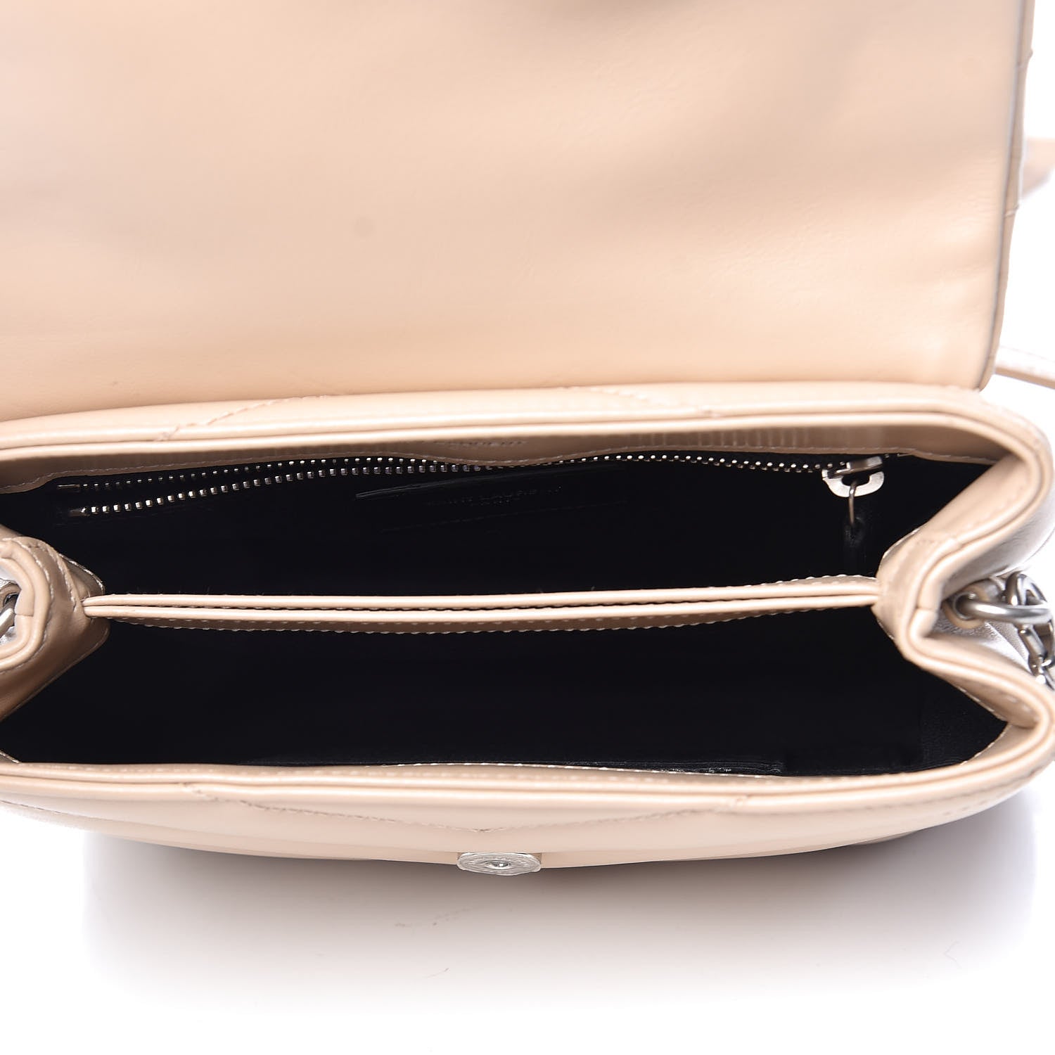 Saint Laurent Calfskin Y Quilted Monogram Toy Loulou Satchel Nude Powder 5 of 12