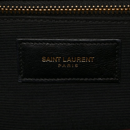 Saint Laurent Grain De Poudre Matelasse Chevron Large Monogram Satchel Lipstick Red 6 of 11