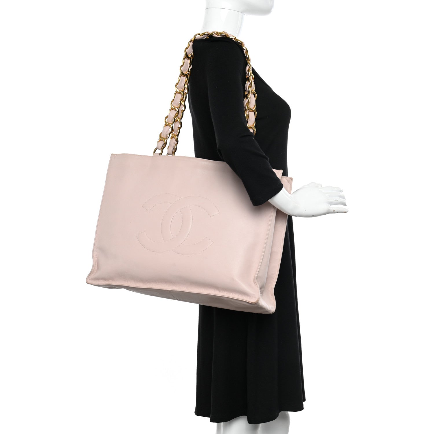 Chanel Lambskin Jumbo CC Shoulder Bag Light Pink 2 of 15
