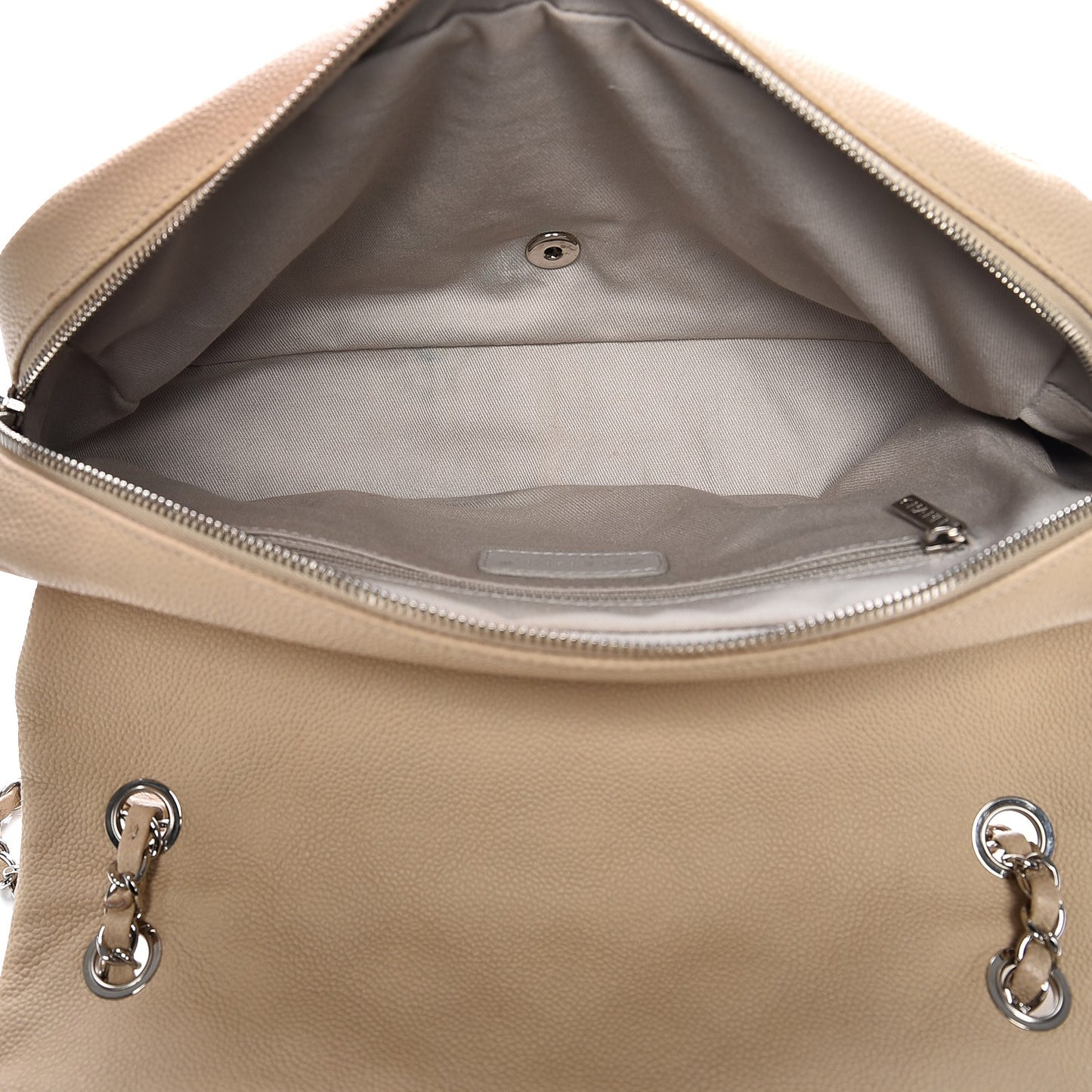 Caviar Quilted Jumbo Easy Flap Beige