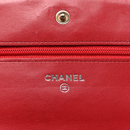 Chanel Patent Quilted Brilliant Wallet On Chain WOC Red 7 of 11