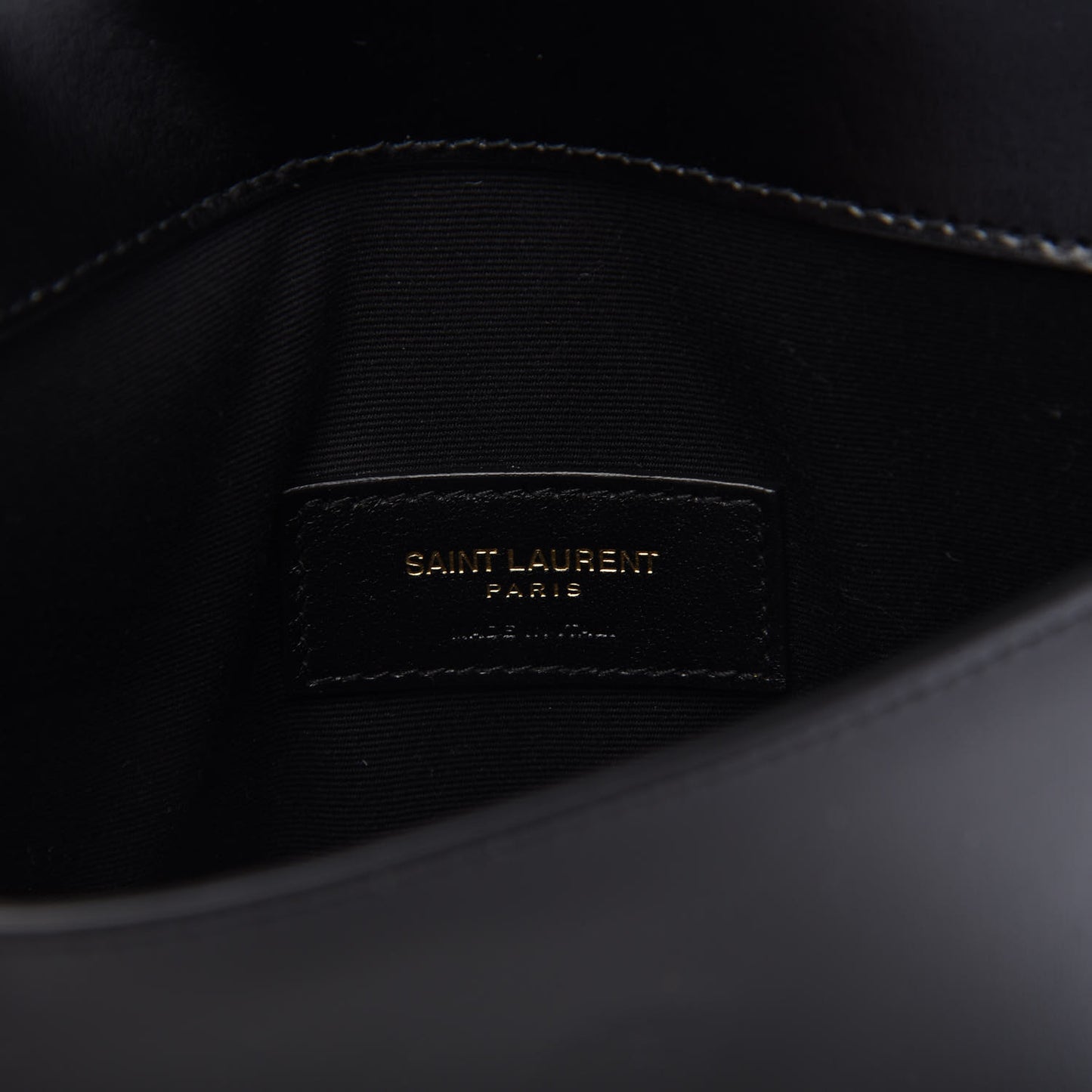 Smooth Shiny Calfskin Monogram Uptown Baby Pouch Black