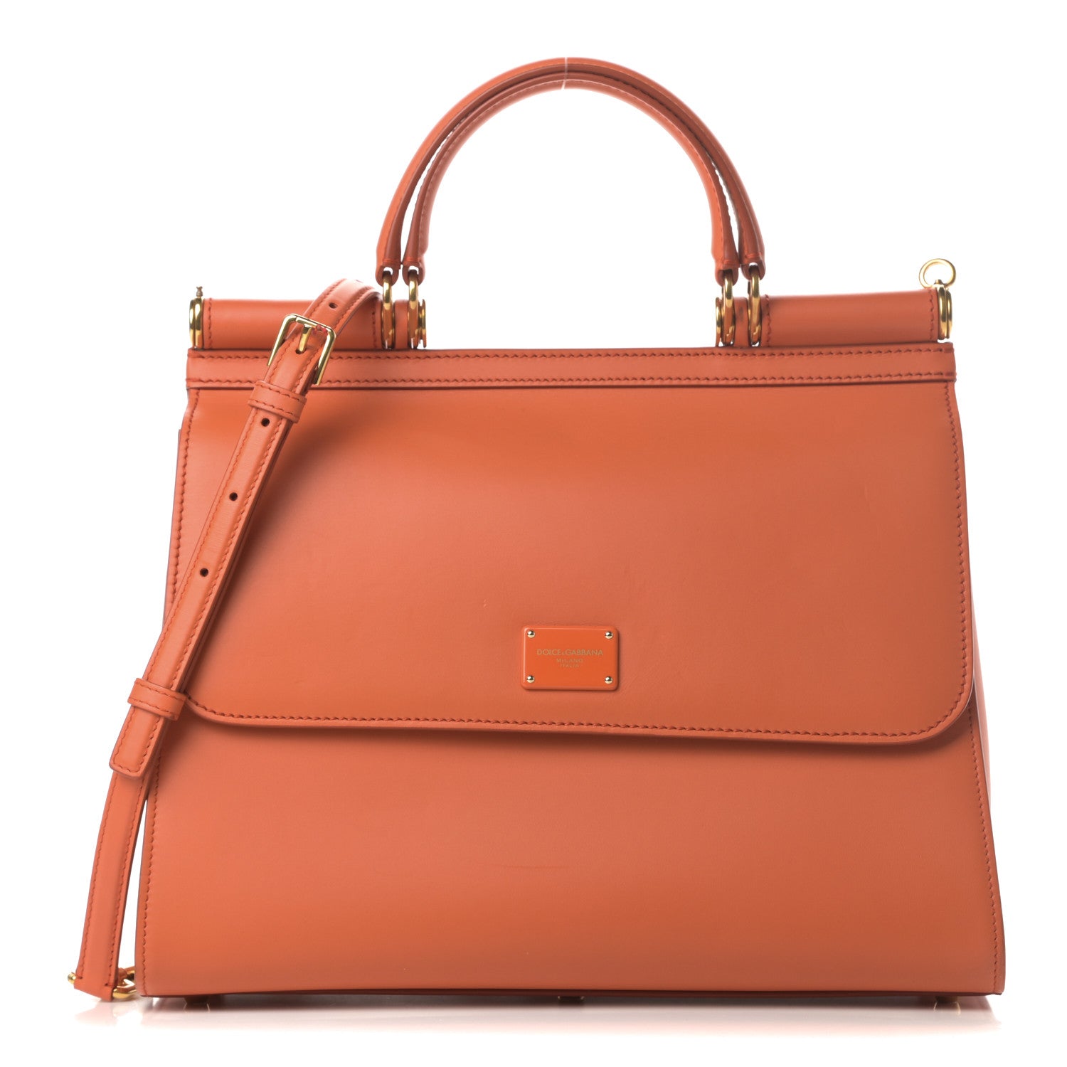 Dolce & Gabbana Vitello Morbido Large Sicily 58 Bag Orange 1 of 17