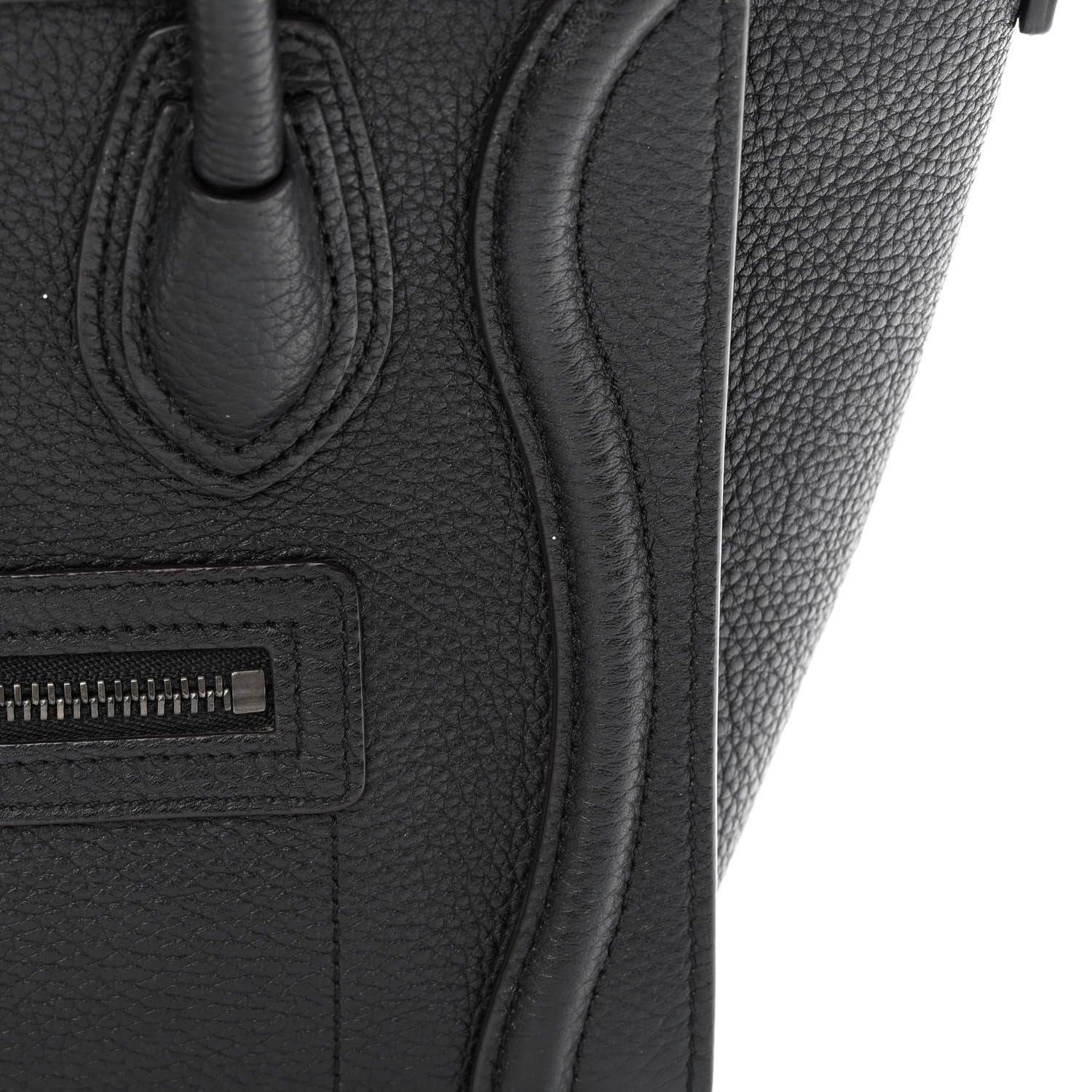 Celine Drummed Calfskin Nano Luggage Black 18 of 18