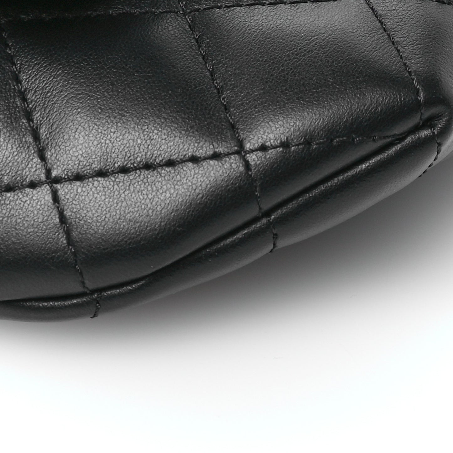 Calfskin Quilted CC Uniform Flap Belt Bag Black