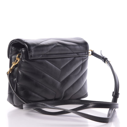 Saint Laurent Calfskin Y Quilted Monogram Toy Loulou Crossbody Bag Black 3 of 11