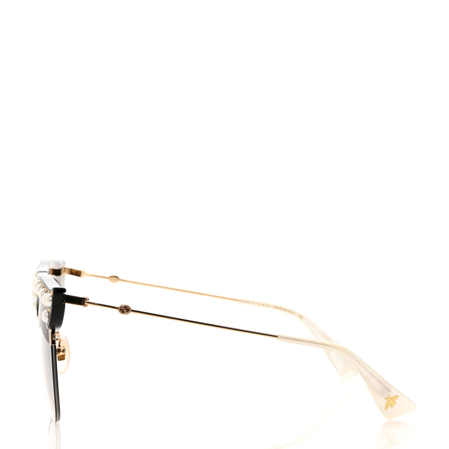 Gucci Pearl Cat Eye Sunglasses GG0212S Black 3 of 7