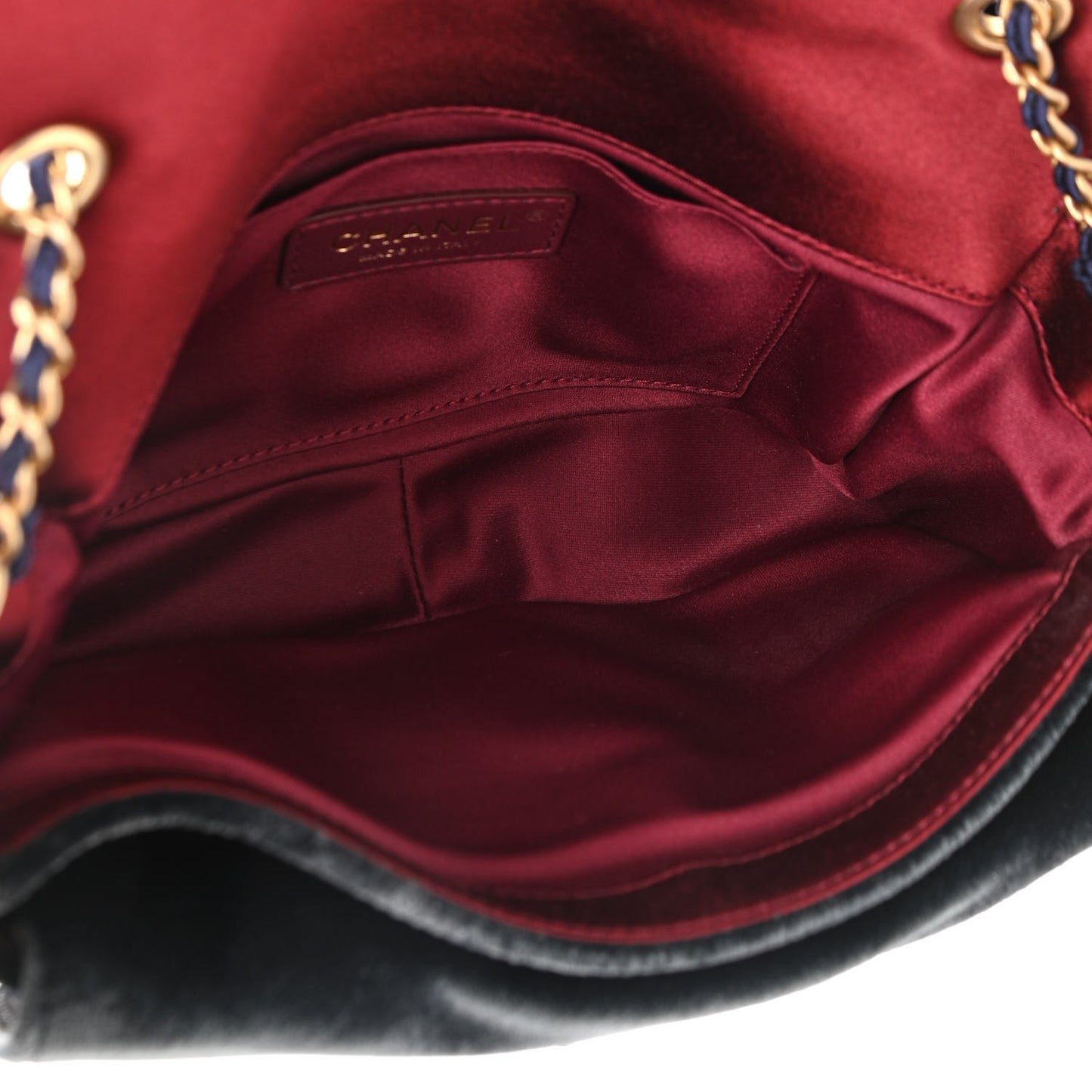 Velvet Quilted Medium Camellia Flap Black Red Blue