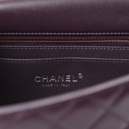 Chanel Lambskin Quilted Mini Rectangular Flap Dark Purple 8 of 11
