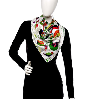 Hermes Silk Le Bal Des Oiseaux Scarf 90 2 of 7