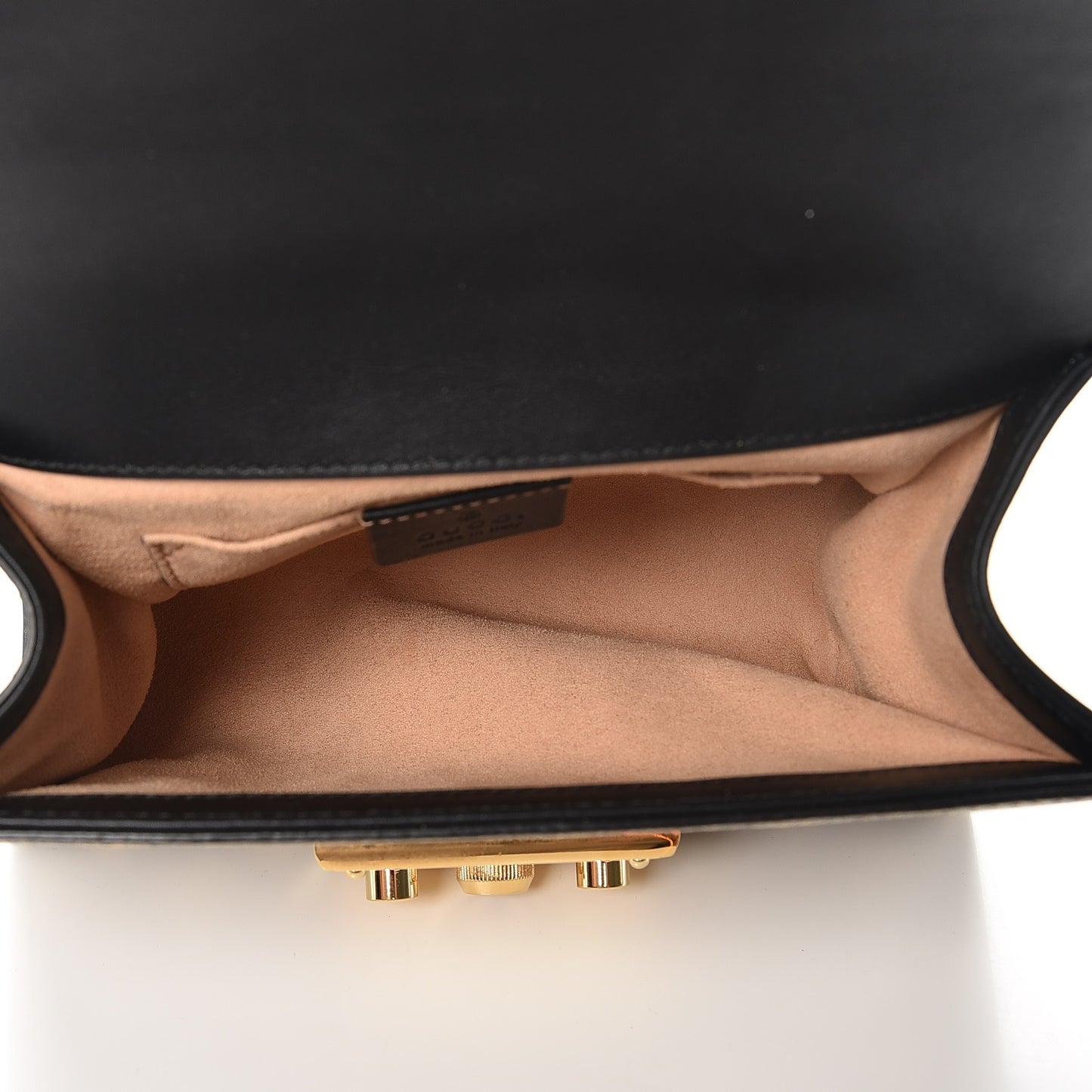 GG Supreme Monogram Bees Small Padlock Shoulder Bag Black