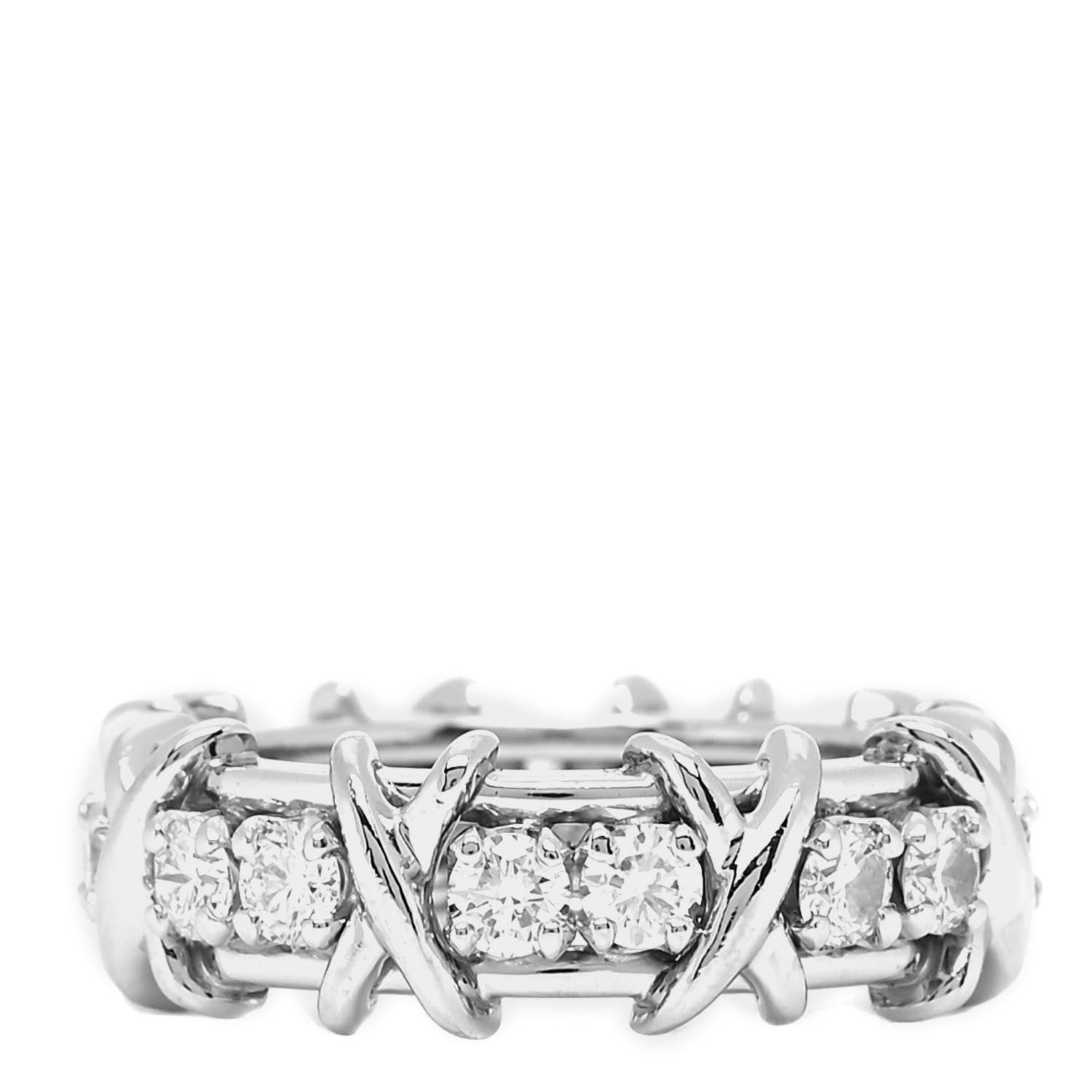 Tiffany Platinum Diamond Schlumberger Sixteen Stone Ring 49 5 3 of 4