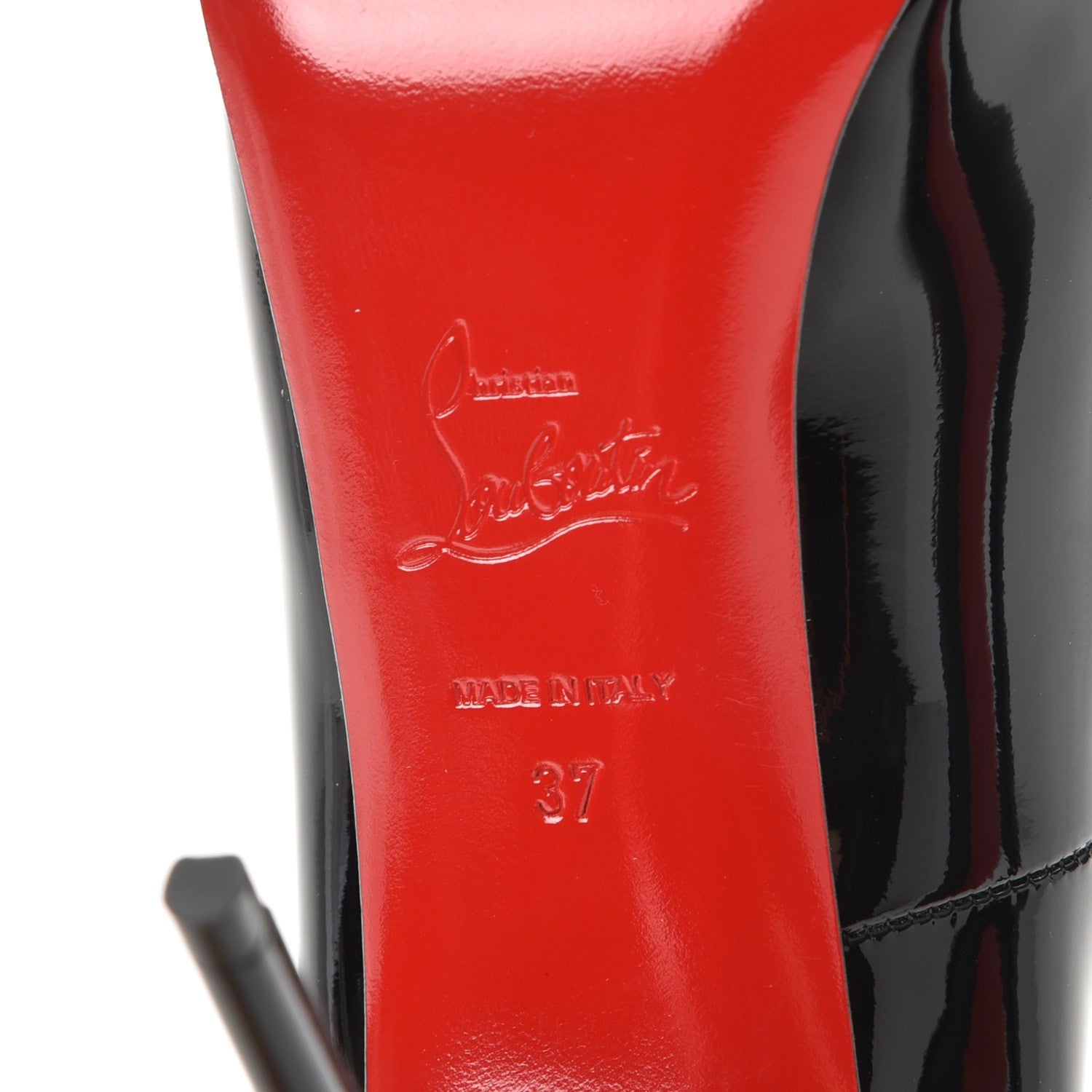 Christian Louboutin Patent New Very Prive 120 Pumps 37 Black Red 6 of 8