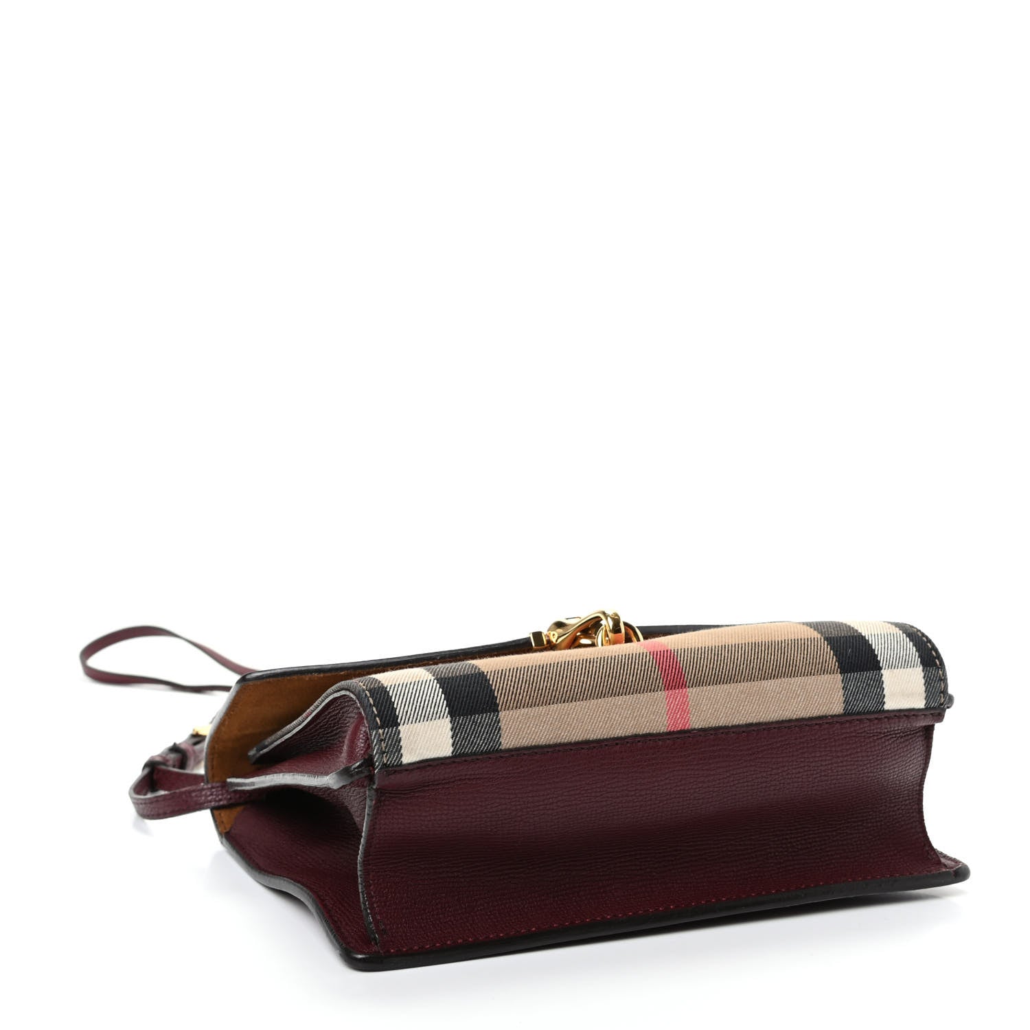 Burberry Derby Calfskin House Check Small Macken Crossbody Bag Mahogany Red 4 of 10