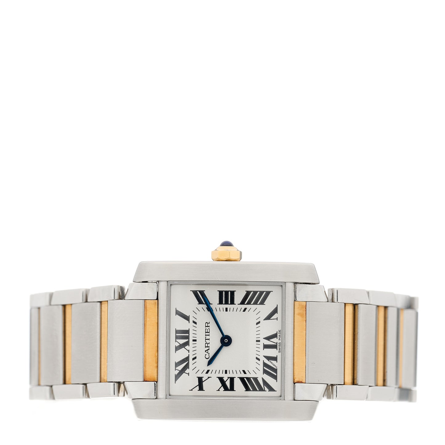 Stainless Steel 18K Yellow Gold 25mm Tank Francaise Quartz Watch