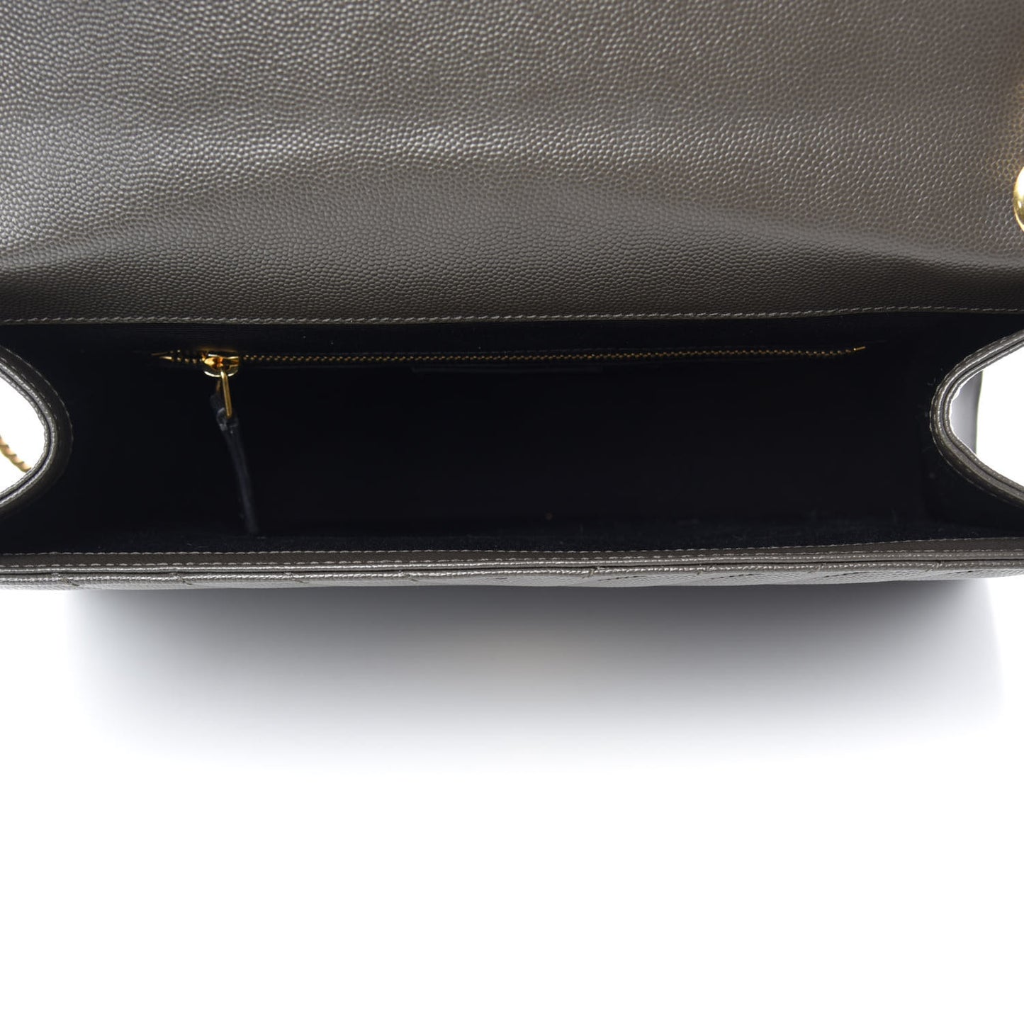Grain De Poudre Matelasse Chevron Large Monogram Satchel Bronze