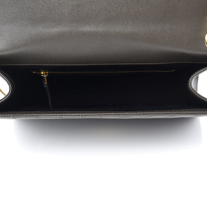 Saint Laurent Grain De Poudre Matelasse Chevron Large Monogram Satchel Bronze 5 of 11