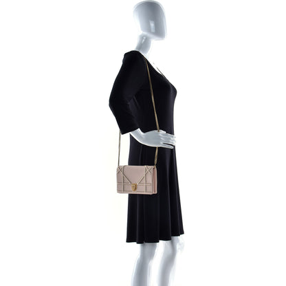 Christian Dior Calfskin Studded Diorama Wallet on Chain Pouch Nude 3 of 17