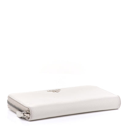 Prada Saffiano Metal Zip Around Wallet White 4 of 8