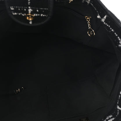 Chanel Tweed Medium Deauville Tote Black White Multicolor 5 of 10