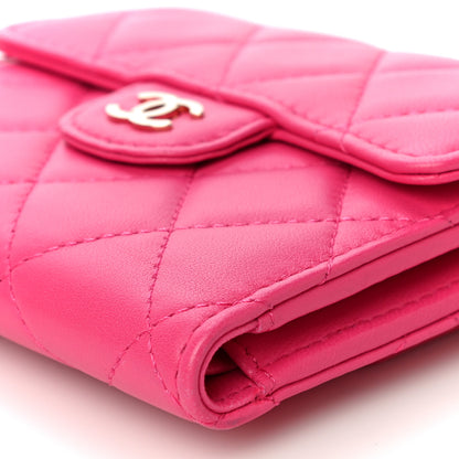 Chanel Lambskin Quilted Compact Flap Wallet Pink 11 of 13