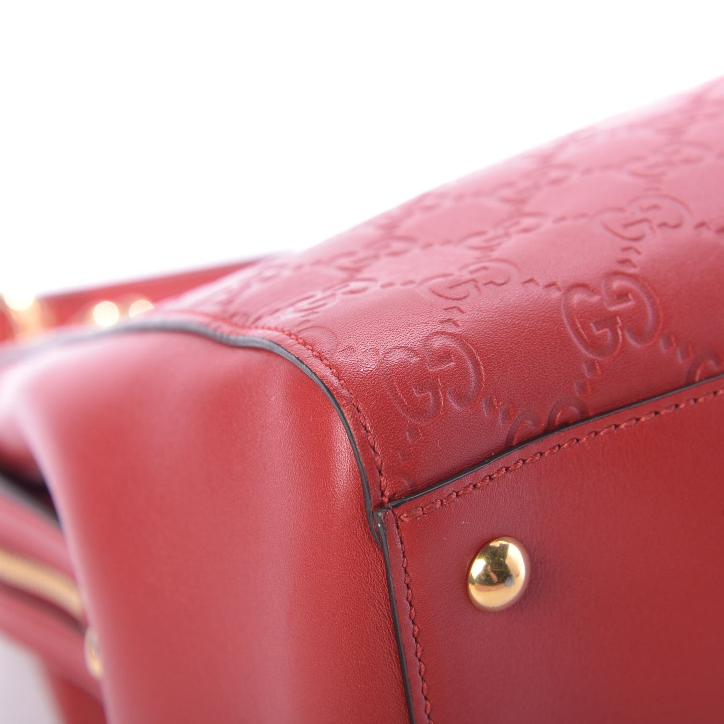 Soft Guccissima Signature Large Shoulder Tote Bag Hibiscus Red