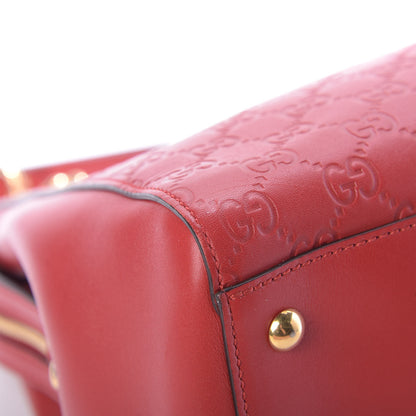 Gucci Soft Guccissima Signature Large Shoulder Tote Bag Hibiscus Red 12 of 13