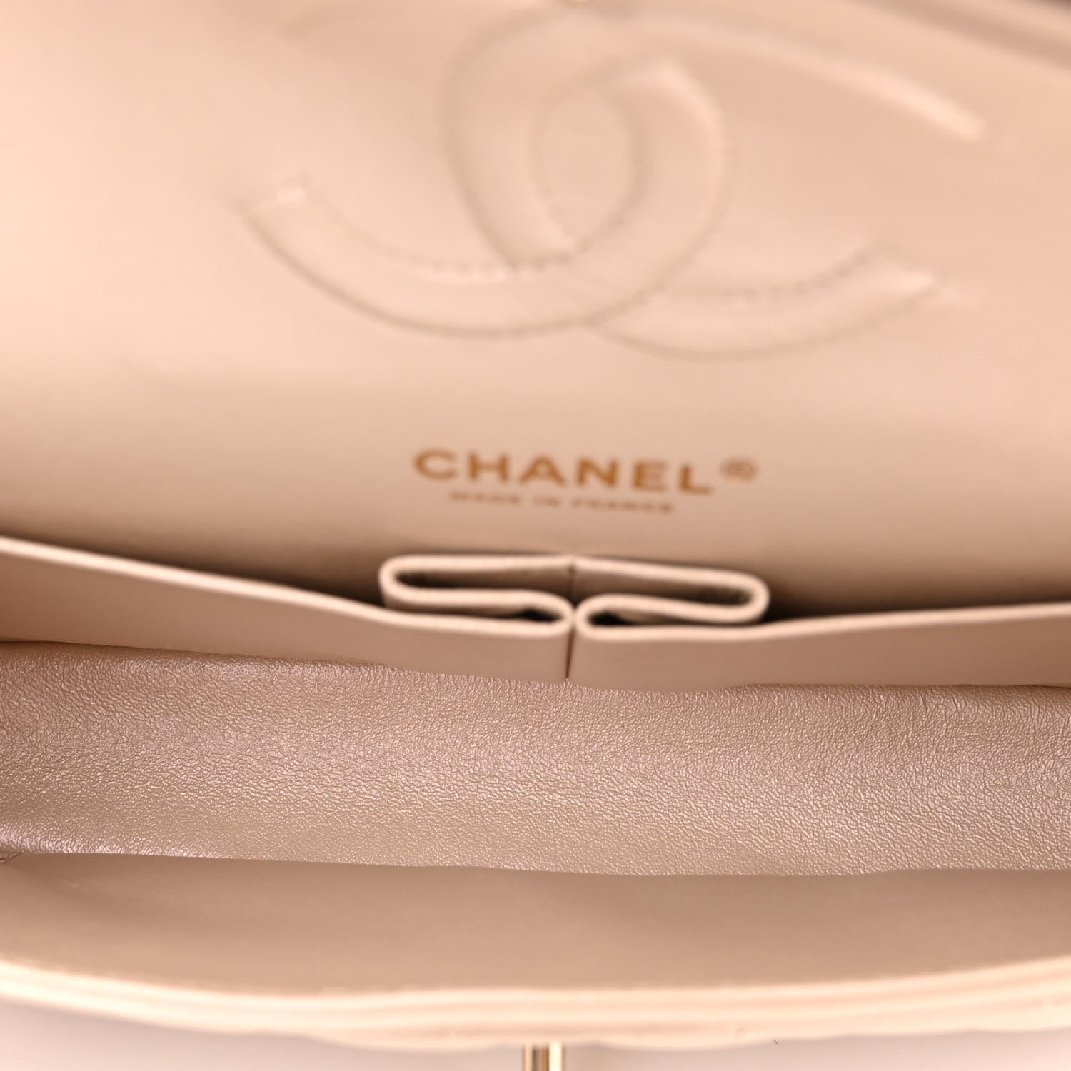 Chanel Iridescent Lambskin Quilted Medium Double Flap Light Beige 5 of 11