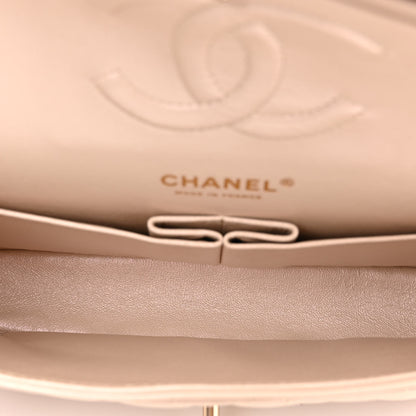 Chanel Iridescent Lambskin Quilted Medium Double Flap Light Beige 5 of 11